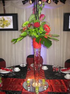 Tall red floral wedding centerpiece | Simplicity events | Asian Weddings