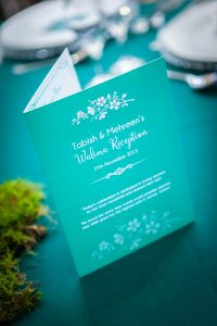 Garden themed Asian wedding menu at Devonshire Dome | Simplicity Events | Asian Weddings