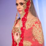 Asian Wedding Experience Catwalk | Bride in gold and red lace asian lengha